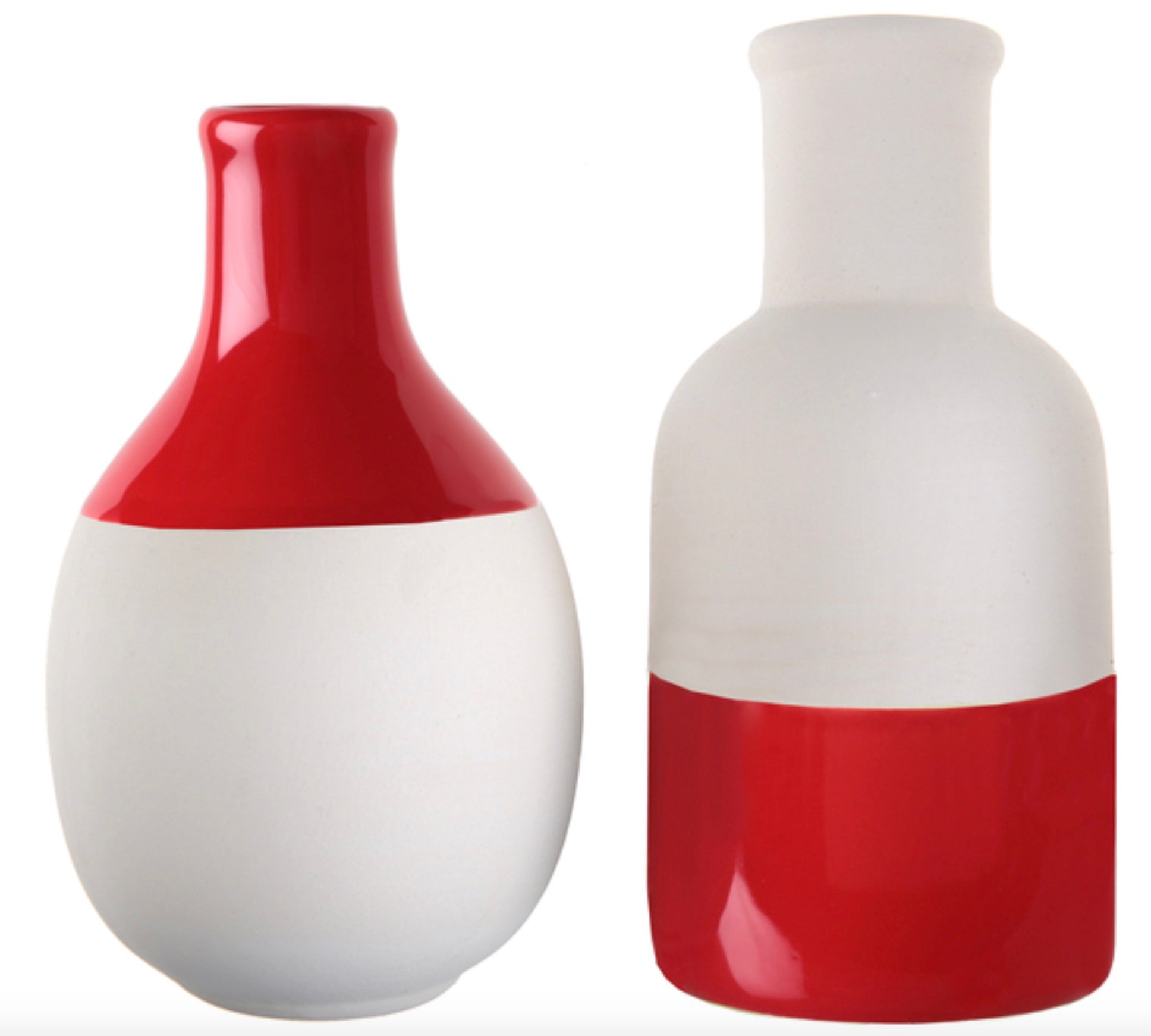 Vasen-Set, Blockstreifen, rot, 2 Stk.