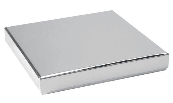 Geschenk-Box Silber, flach, 19x19x3cm, 1 Stk