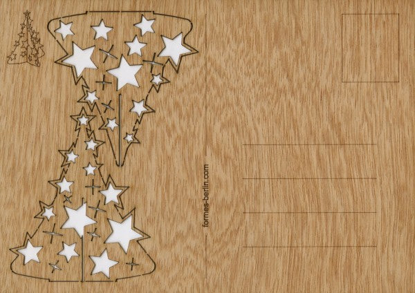 Holz-Postkarte Sternen-Tanne