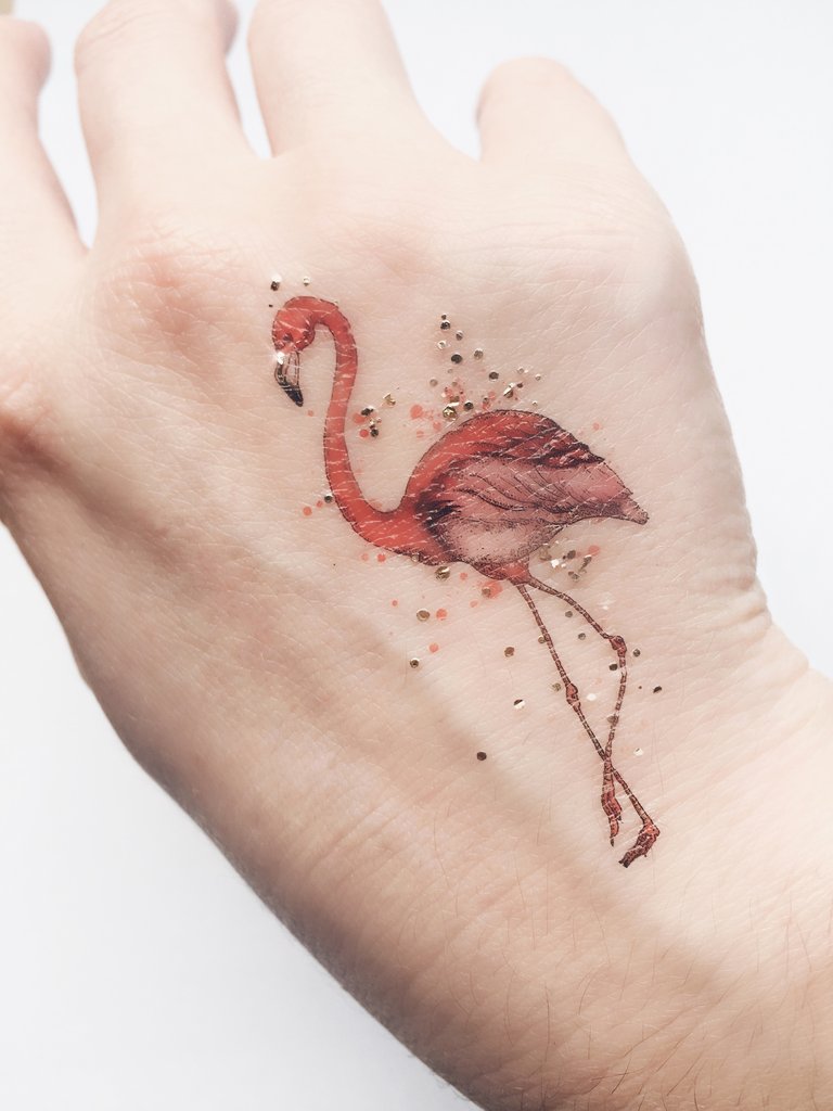Tattoo Mini Flamingo, 2 Blätter