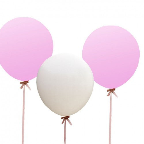 Riesenballon-Set, weiss-rosa, 3 Stk, 90cm