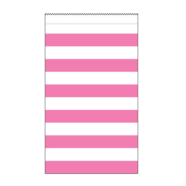 Papiertüten Pink, gestreift, mittel, 15 Stk