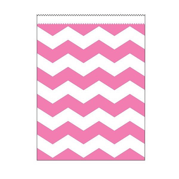 Papiertüten Pink, Chevron, 10 Stk