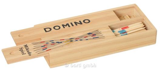 Domino-Mikado in der Holzbox, 2 in 1
