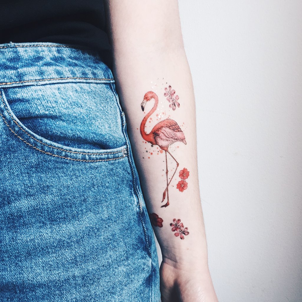 Tattoo Flamingo, 2 Blätter