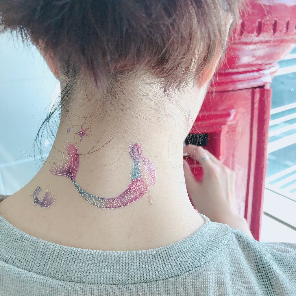 Tattoo Meerjungfrauen und Freunde, 2 Blätter