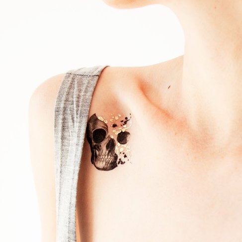 Tattoo Skull Glittery Minds, 2 Blätter