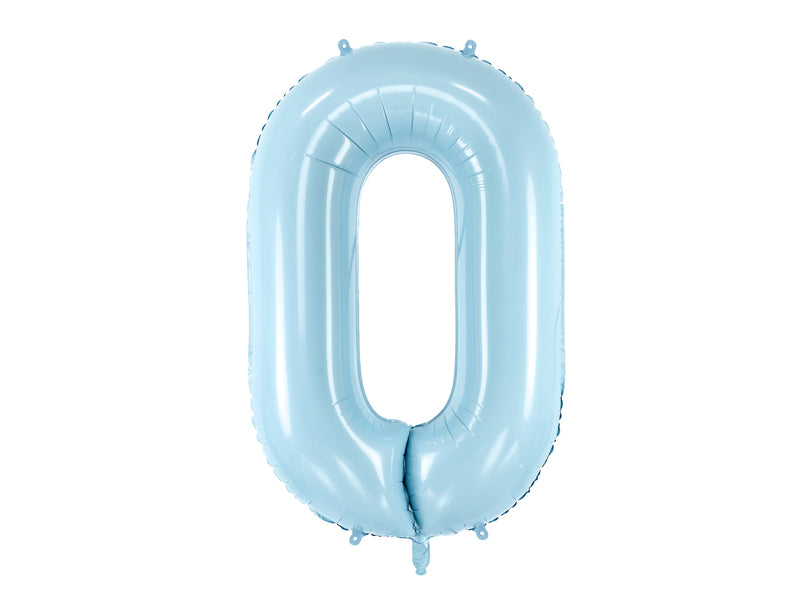 Folienballon, Zahlen, babyblau, 90cm hoch