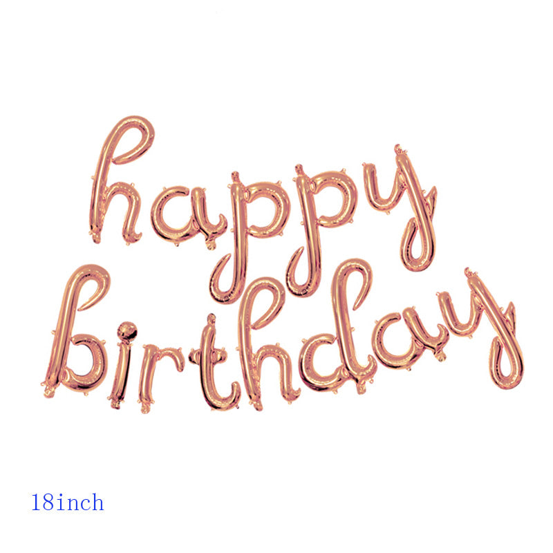 Folienballon Happy Birthday Schriftzug, rosegold, 45 cm