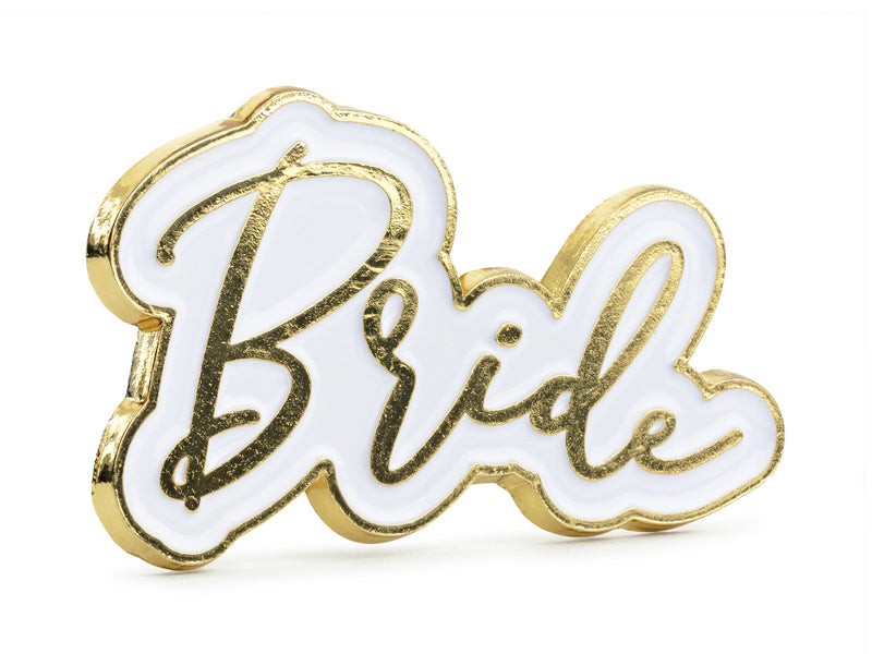Anstecker Bride weiss-gold