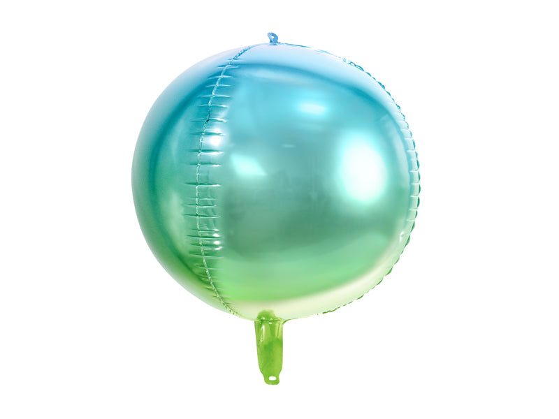 Folienballon Ball, ombre blau-grün