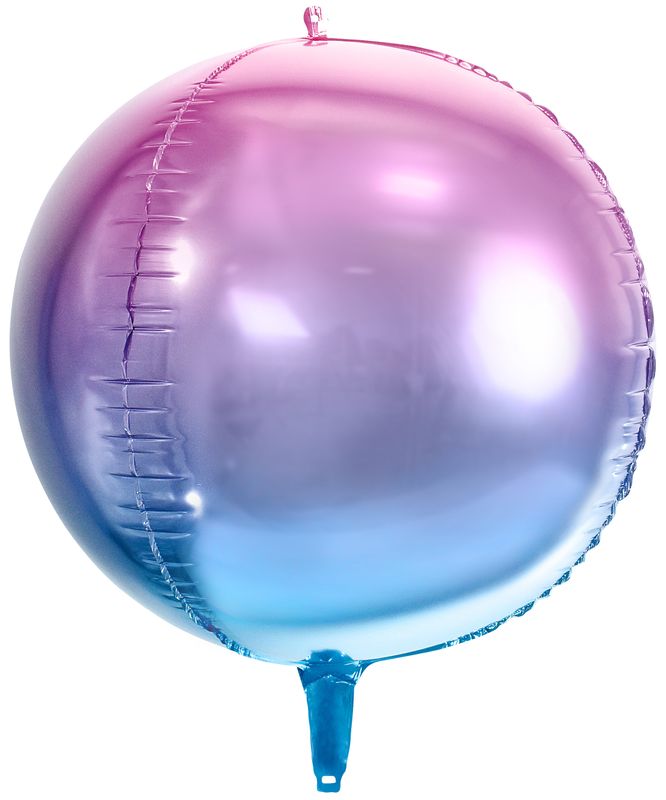 Folienballon Ball, ombre blau-pink