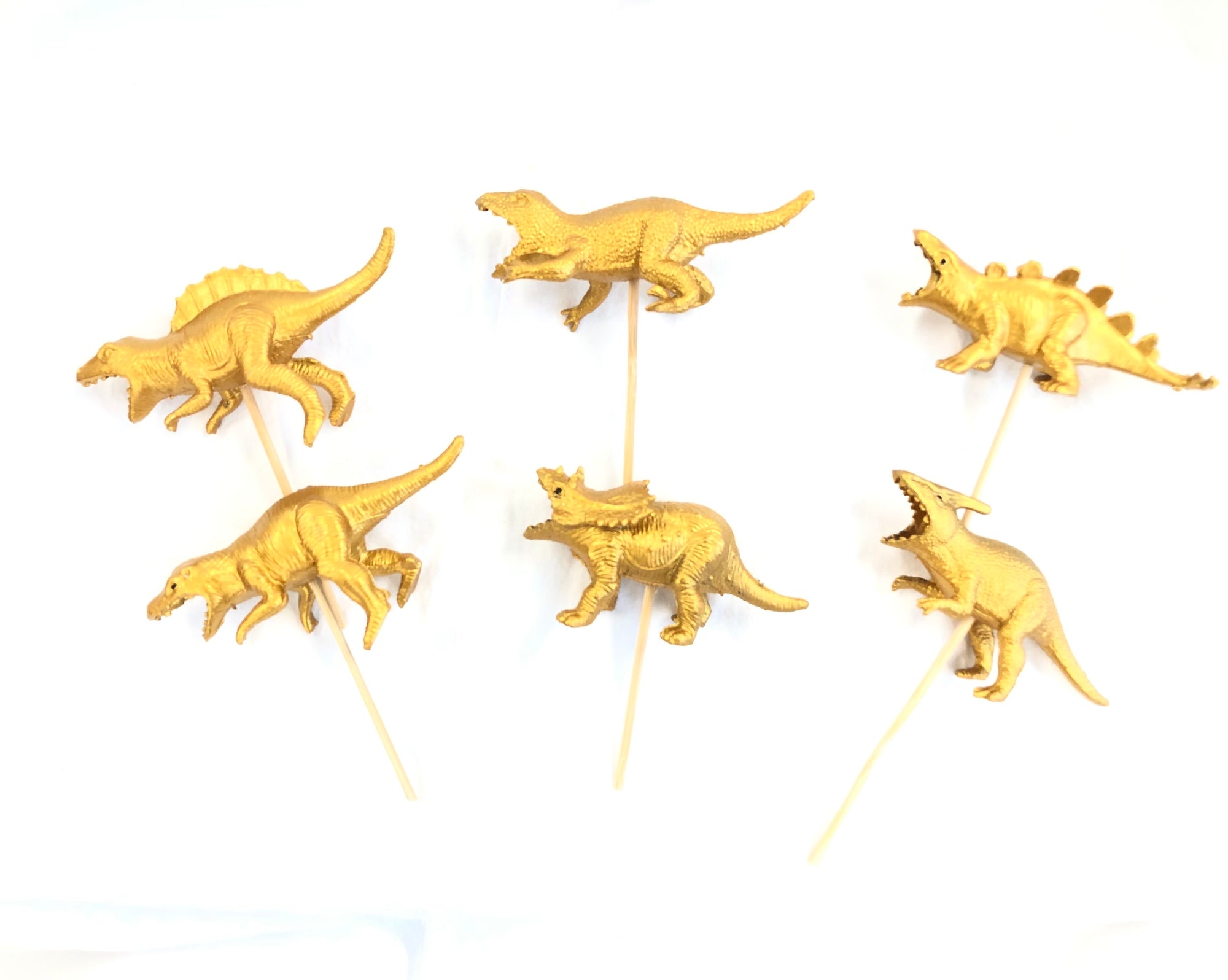 Torten Topper Dinosaurier , Gold, 6 Stk.