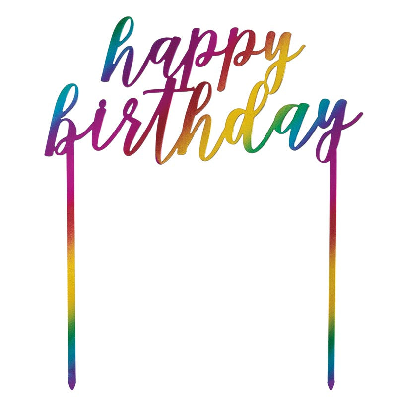Torten Topper, Happy Birthday, Rainbow