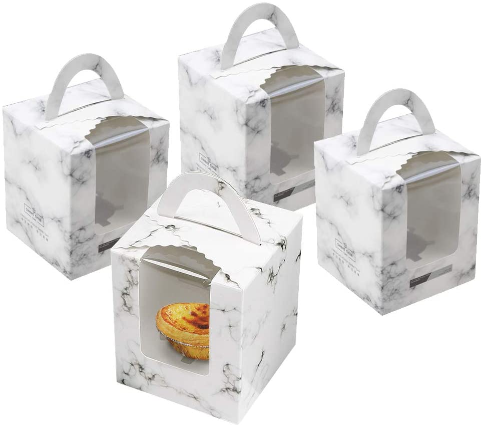 Cupcake Box weiss-marble, 6er Pack