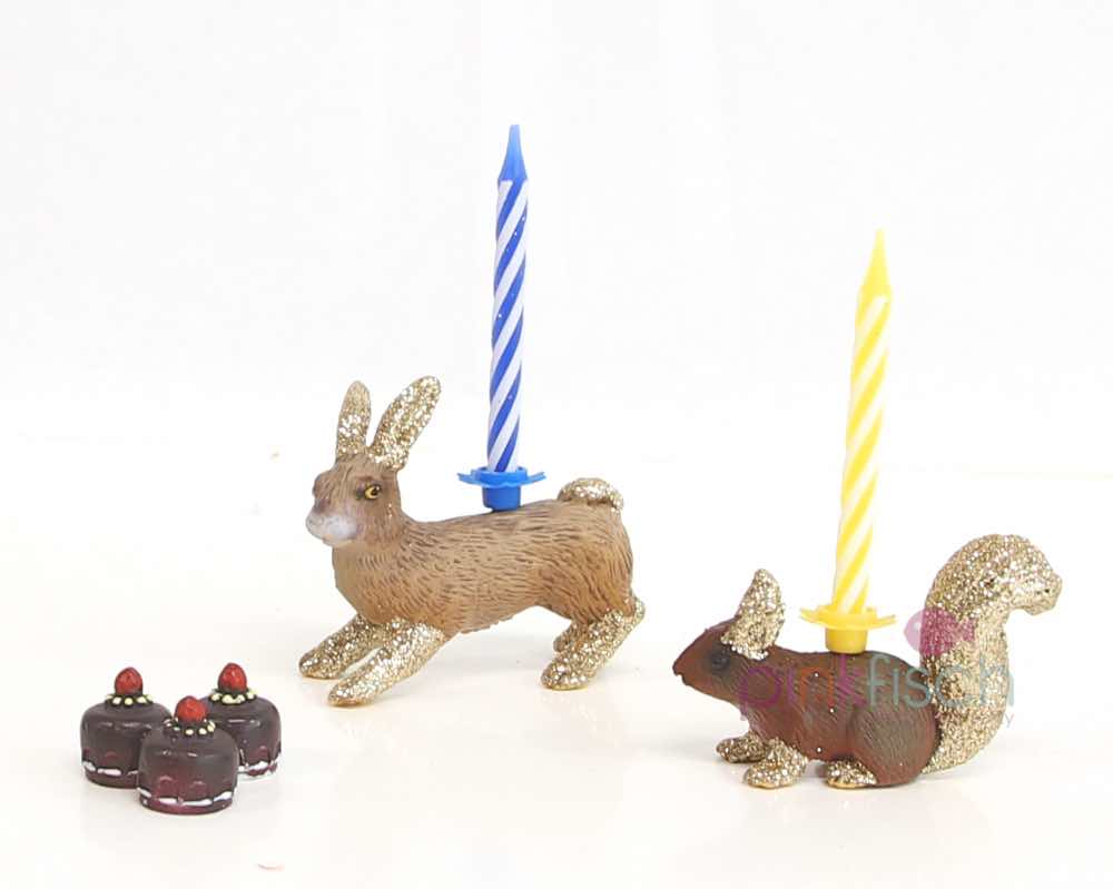 Kerzenhalter, Eichhörnchen oder Hase, handmade