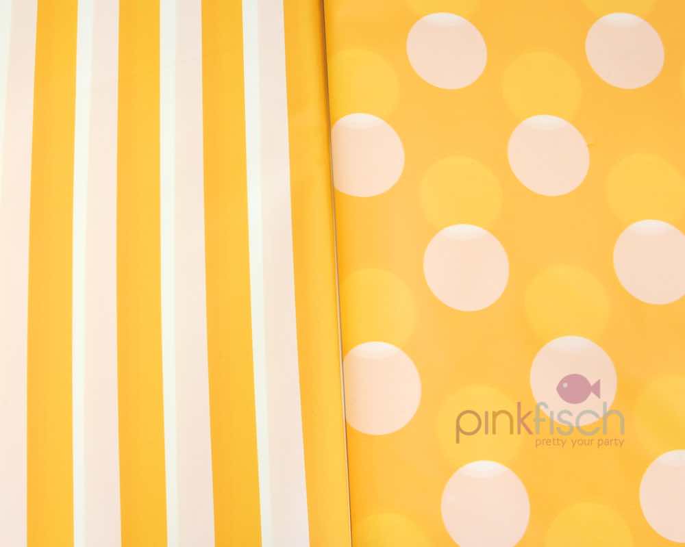 PVC Tischdecke, gelb, gepunktet oder gestreift