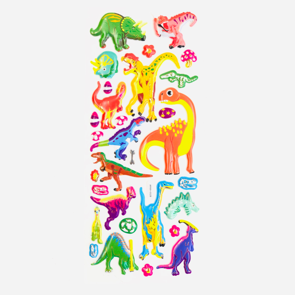 Sticker 3D Dinos, 8 Sujets