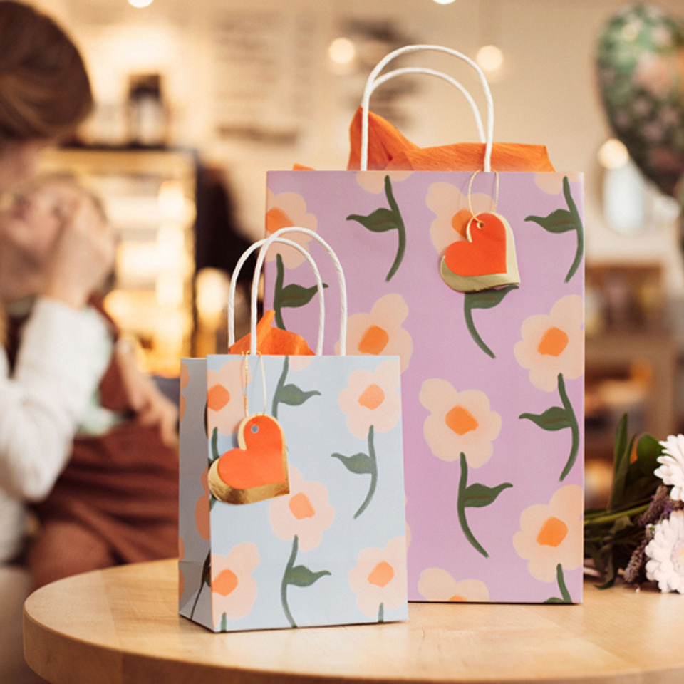 Geschenktüte Blumen, 10x24x32 cm