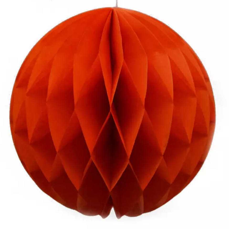 Papier Wabenball, orange, 12cm